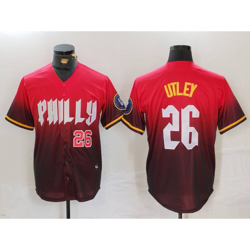 Philadelphia Phillies #26 Chase Utley Red HeidiMiller 2024 City Connect Limited Stitched Jerseys