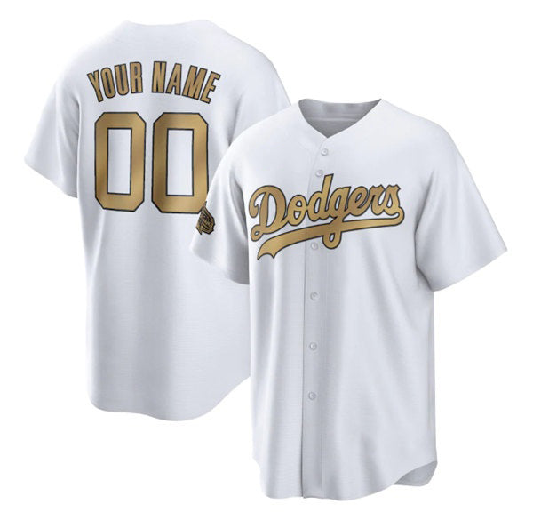 Custom Los Angeles Dodgers Active Player White HeidiMiller 2022 All-Star Cool Base Stitched Jersey