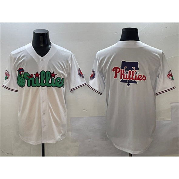 Philadelphia Phillies Team Big Logo White HeidiMiller Phanatic Limited Stitched Jersey