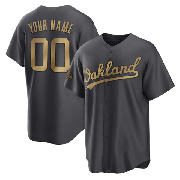 Custom Oakland Athletics Active Player Charcoal HeidiMiller 2022 All-Star Cool Base Stitched Jersey