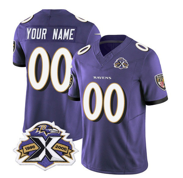 Custom B.Ravens Active Player Purple HeidiMiller 2023 F.U.S.E With Patch Throwback Vapor Limited Stitched Jersey