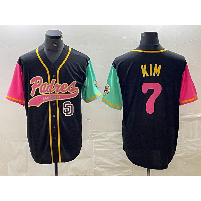 San Diego Padres #7 Ha Seong Kim Black HeidiMiller NEW 2023 City Connect Cool Base Stitched Jersey