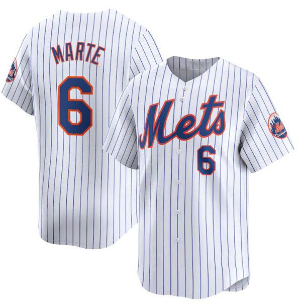 New York Mets #6 Starling Marte White HeidiMiller 2024 Home Limited Stitched Jersey