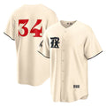 Texas Rangers #34 Nolan Ryan Cream HeidiMiller 2023 City Connect Cool Base Stitched Jersey
