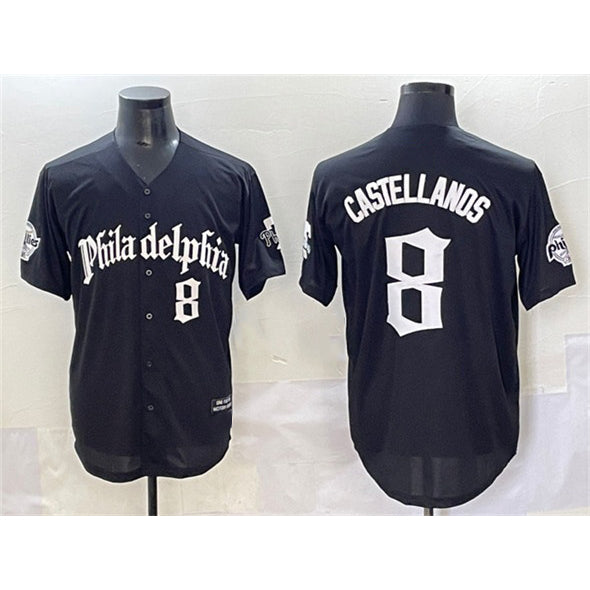 Philadelphia Phillies #8 Nick Castellanos Green HeidiMiller With Patch Stitched Cool Base Jersey