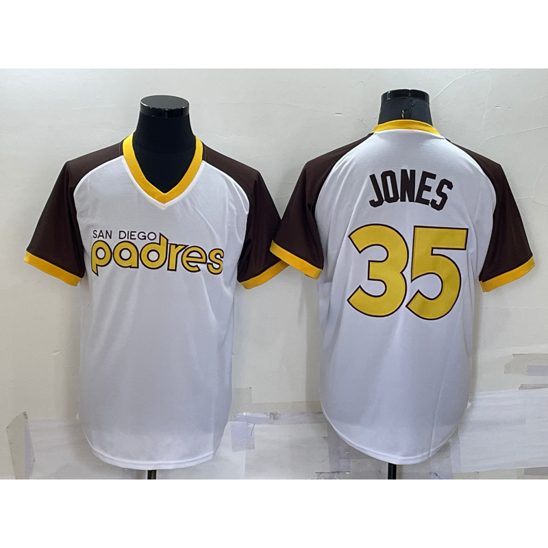 San Diego Padres #35 Randy Jones White HeidiMiller Stitched Cooperstown Cool Base Jersey