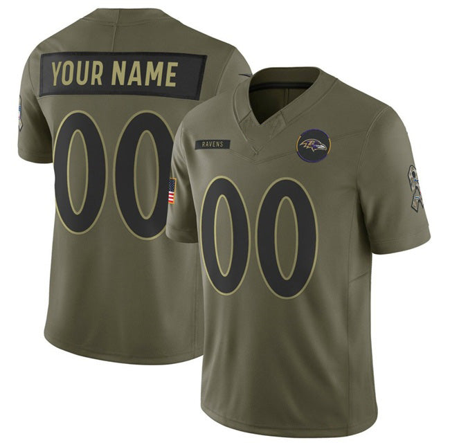 Custom B.Ravens Active Player Olive HeidiMiller 2025 F.U.S.E. Salute to Service Limited Jersey