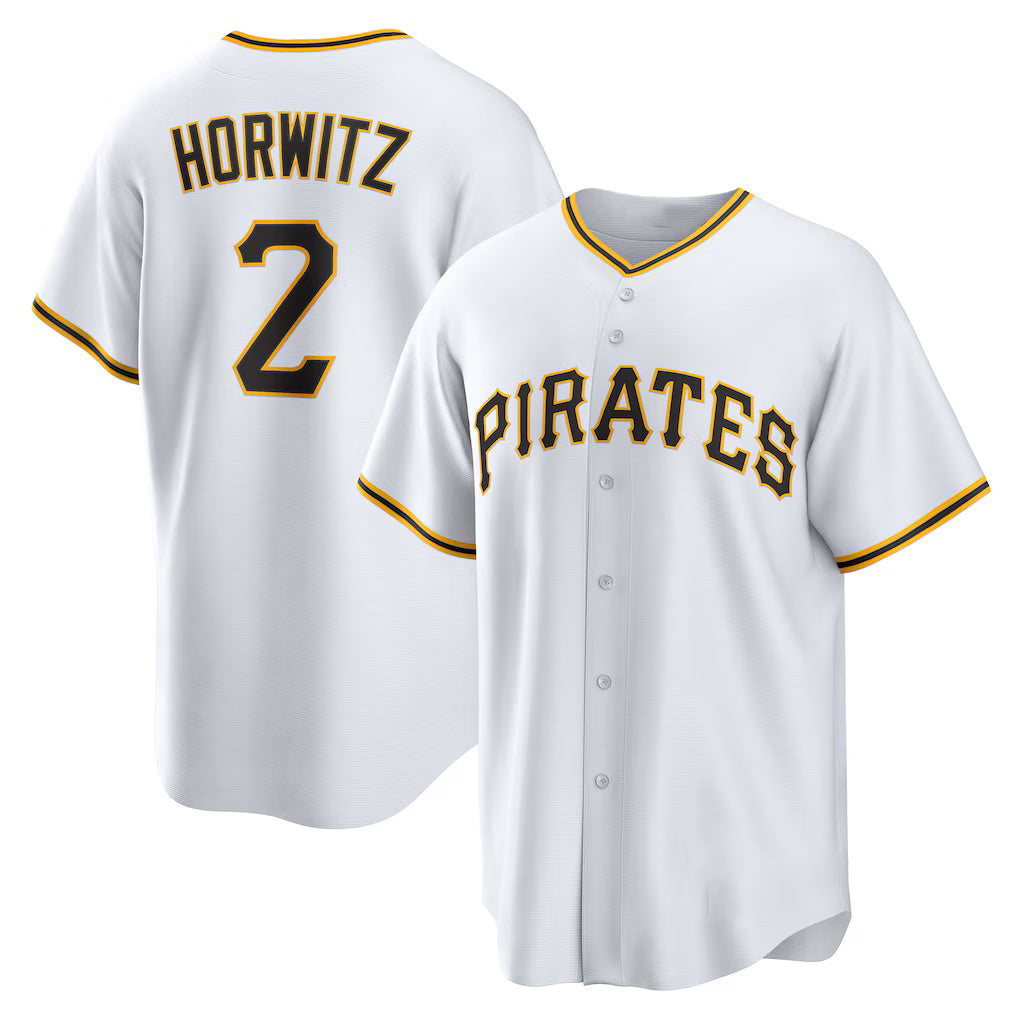 Pittsburgh Pirates #2 Spencer Horwitz White HeidiMiller Home Replica Jersey