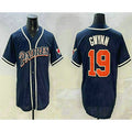 San Diego Padres #19 Tony Gwynn Navy Blue HeidiMiller Stitched Cool Base Jersey