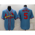 St. Louis Cardinals #5 Albert Pujols Light Blue HeidiMiller Stitched Cool Base Jersey