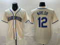 Seattle Mariners #12 Josh Naylor Cream HeidiMiller Alternate Stitched Jersey