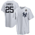 New York Yankees #25 Gleyber Torres White HeidiMiller 2024 World Series With Name Cool Base Stitched Jersey