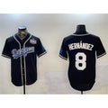 Los Angeles Dodgers #8 Enrique Hern¨¢ndez Black HeidiMiller 2024 World Series Cool Base Stitched Jersey