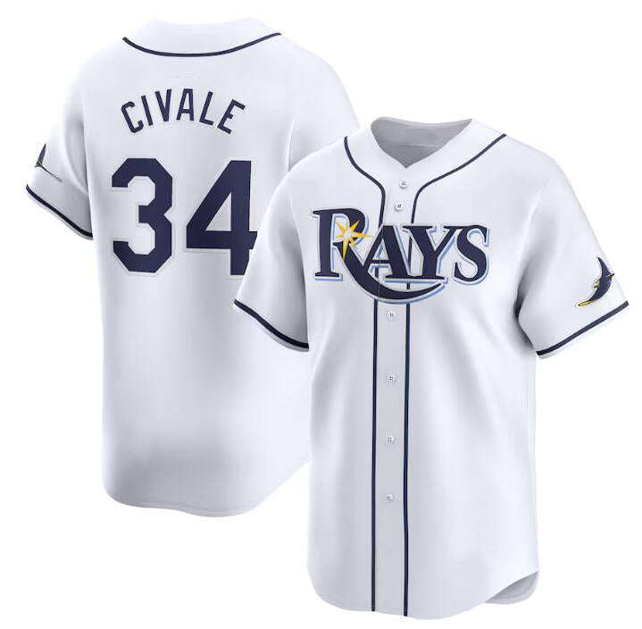 Tampa Bay Rays #34 aron Civale White HeidiMiller Home Limited Stitched Jersey