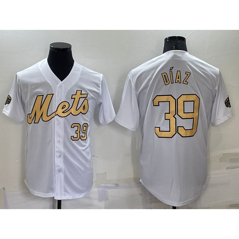 New York Mets #39 Edwin Diaz Number White HeidiMiller 2022 All Star Stitched Cool Base Jersey