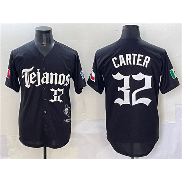Texas Rangers #32 Evan Carter Black HeidiMiller Mexico 2025 Vapor Premier Limited Stitched Jersey