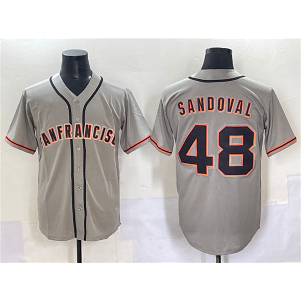 San Francisco Giants #48 Pablo Sandoval Gray HeidiMiller Cool Base Stitched Jersey