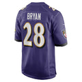 B.Ravens #28 Taven Bryan Purple HeidiMiller Team Game Jersey