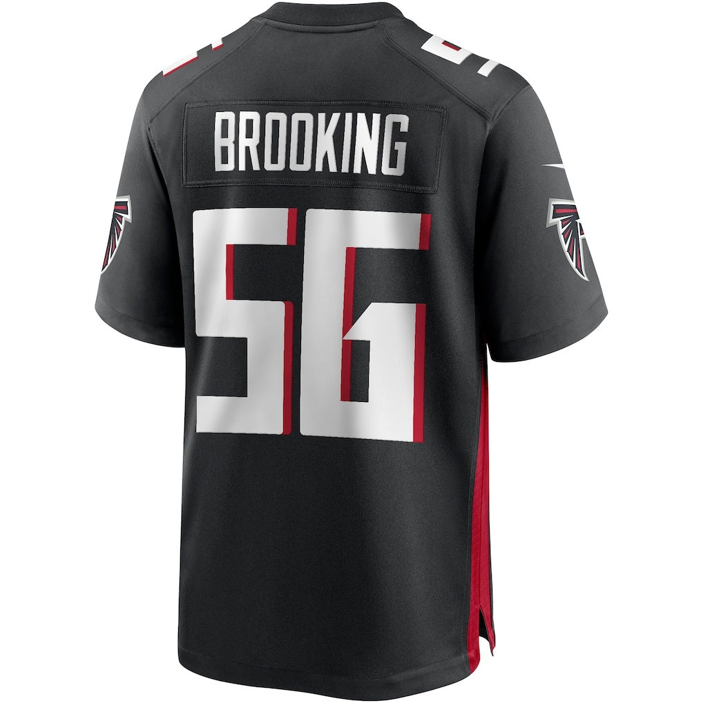 A.Falcons #56 Keith Brooking Black HeidiMiller Game Retired Player Jersey